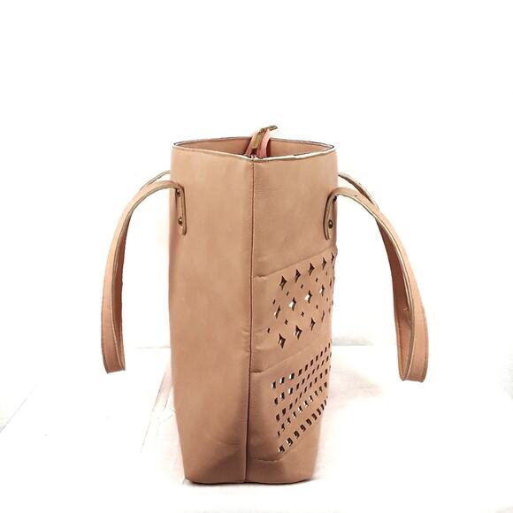 FASHION BAG Nude Pink Tote Bag Handbag Computer Bag Purse Travel Carry On Work - Picture 2 of 8